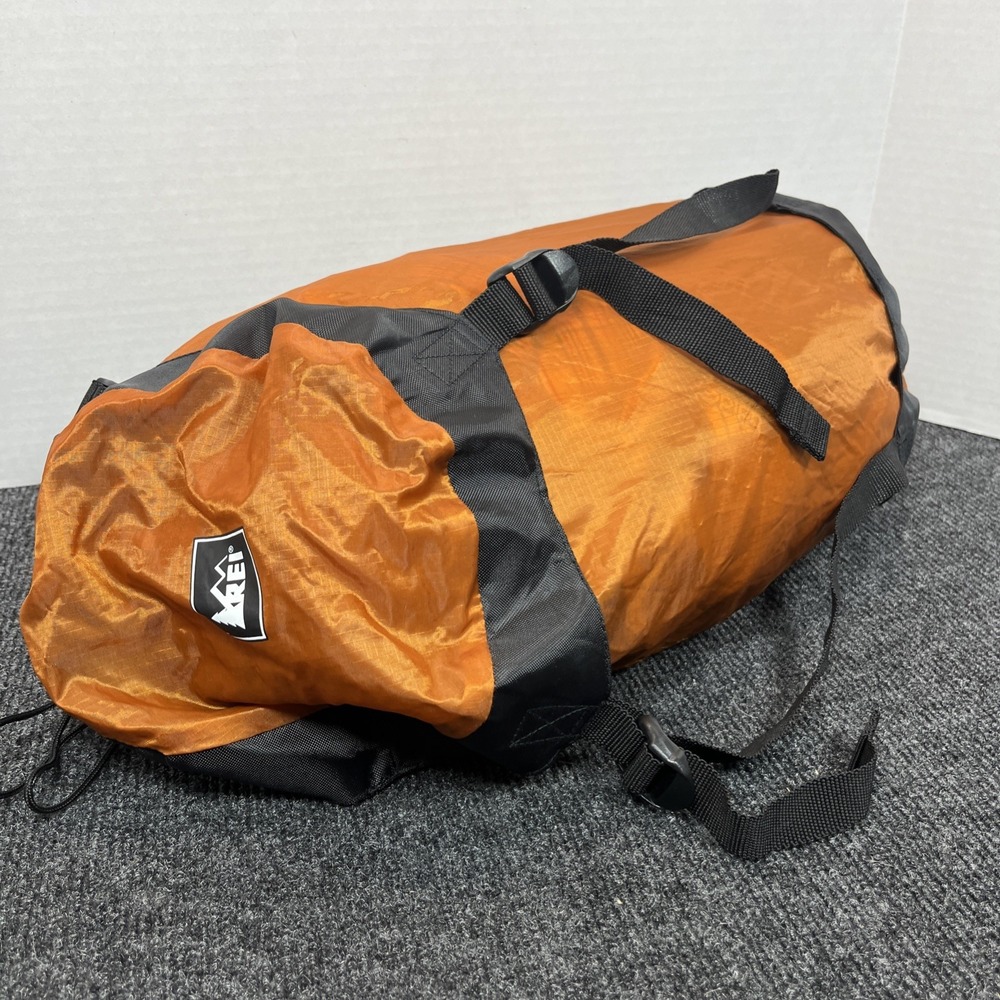 REI CO-OP Backpacking Lightweight Compression Stuff Sack 15L Kabocha Orange